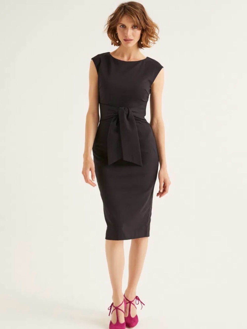 Boden Jessica Ponte Tie Waist Sleeveless Sheath Dress Career Women’s US 4R NWT